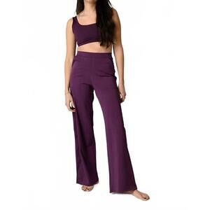 NEW YOGA DEMOCRACY ultimate wide leg trouser in mulberry